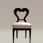 A set of three classic heartback Biedermeier side chairs