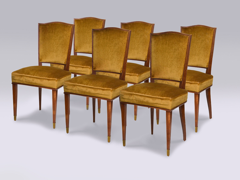 A set of 6 Art Deco chairs by Dominique
