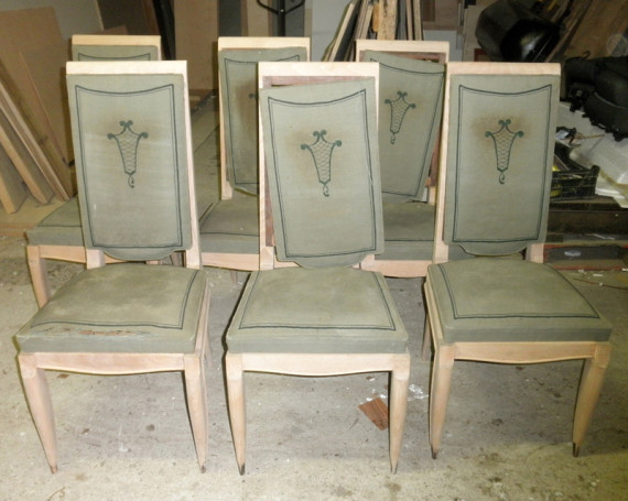 A set of six dining chairs by Maurice Jallot