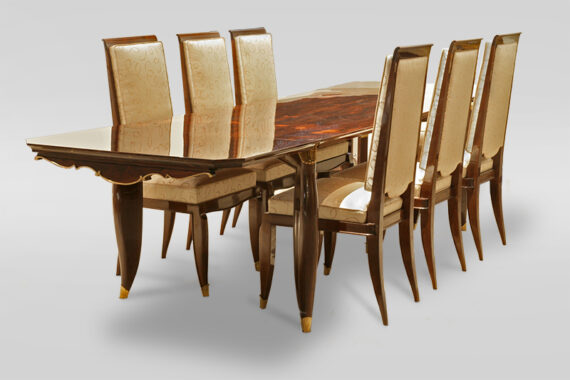 A striking set of six dining chairs