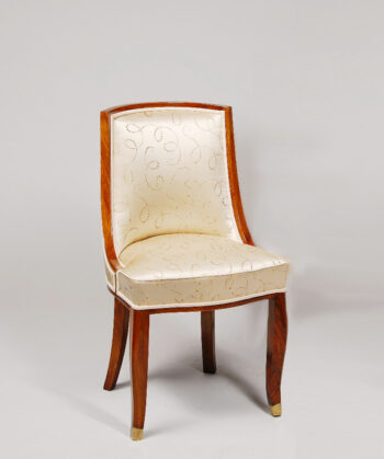A Single Petite Art Deco Gondola Style Chair in the manner of Ruhlmann