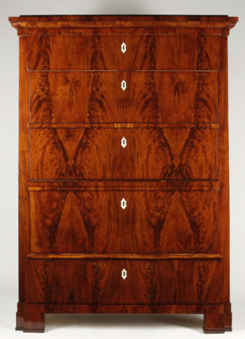 A Biedermeier tall chest of drawers