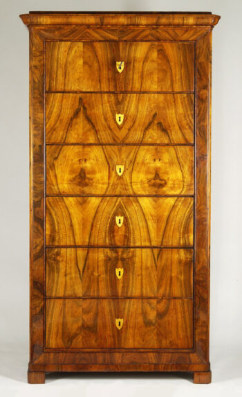 A Biedermeier tall chest of drawers