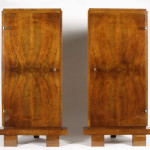 An unusual pair of small Art Deco corner cabinets