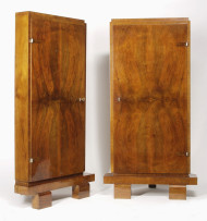 An unusual pair of small Art Deco corner cabinets 2