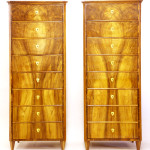 A handsome pair of Biedermeier tall chests