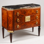 A petite three drawer commode