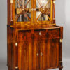 An exceptional Biedermeier trumeau  commode with drop-front desk and   vitrine