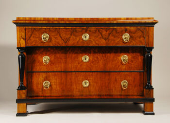 A Biedermeier three drawer commode 