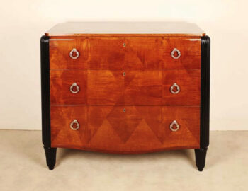 A fine three drawer Art Deco commode