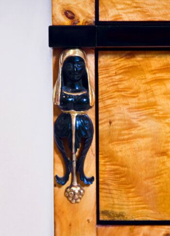 A handsome Biedermeier three drawer commode