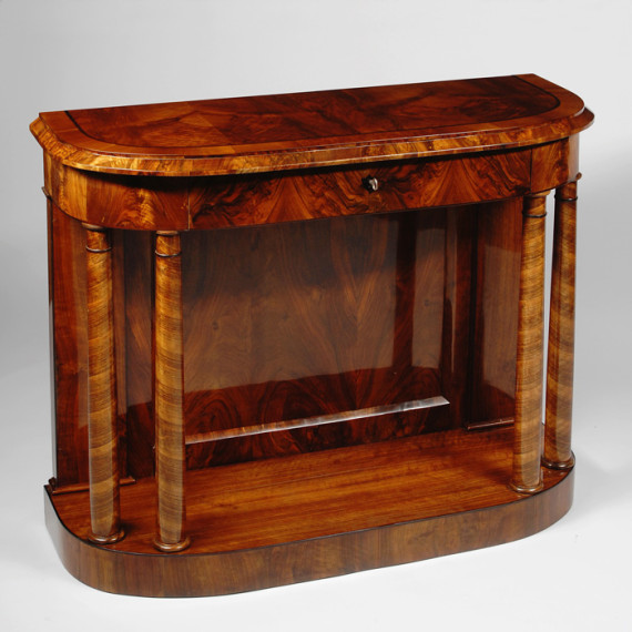 A Biedermeier demi-lune console table