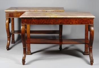 A pair of neoclassical console tables