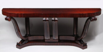 An unusual and large Art Deco console table after Sue et Mare