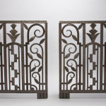 An exceptional pair of Art Deco iron consoles