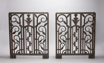 An exceptional pair of Art Deco iron consoles 