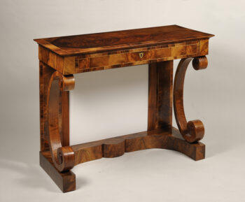 An exceptional Biedermeier console with a mirrored back 
