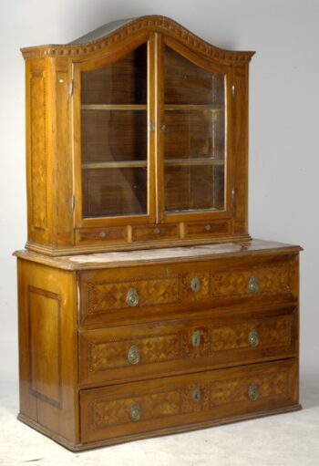 A Neoclassical commode with display cabinet