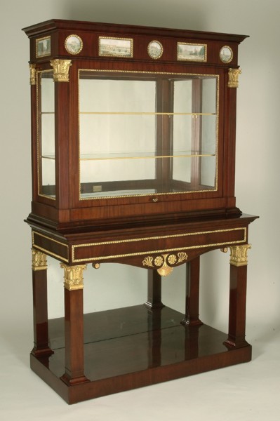 An exceptional and extremely rare Viennese Empire display cabinet