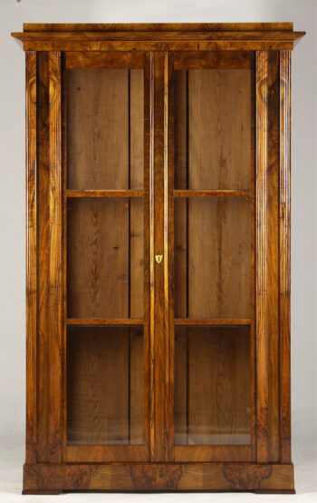 A fine and unusual Biedermeier vitrine with adjustable shelves