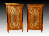 An outstanding pair of Biedermeier single door vitrines 2