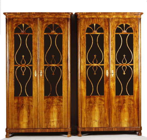 An exceptional pair of Biedermeier bookcases