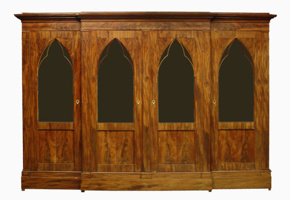 A large and striking Neo-gothic bookcase