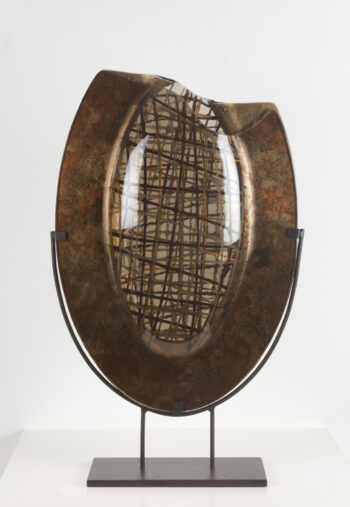 An unusual and sculptural glass vase