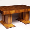 A constructivist Art Deco extendable library table with two inserted leaves