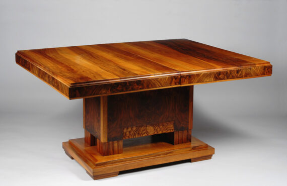 An early Central European Art Deco extendable dining table