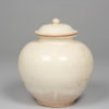 White Glazed Ovoid Jar and Cover