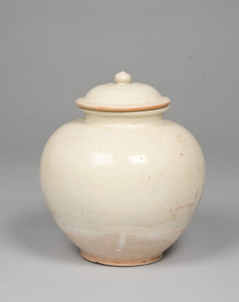 White Glazed Ovoid Jar and Cover
