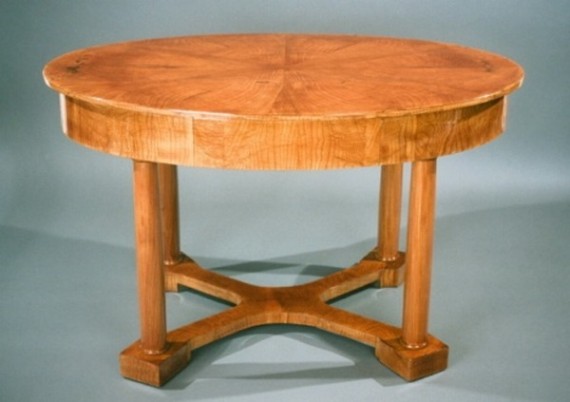 A handsome and austere Biedermeier center hall table