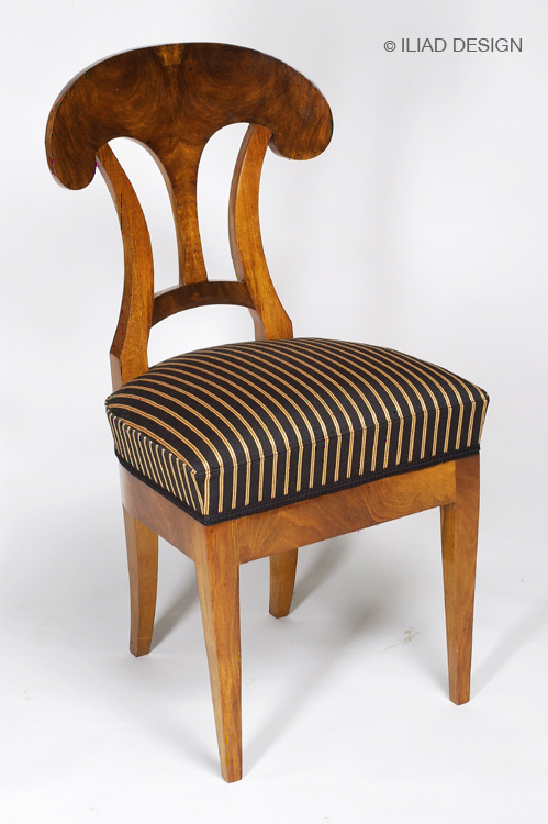 A set of Biedermeier style side chairs. Modeled from an original pair to create a set of twelve