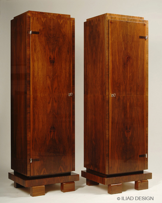 A pair of Art Deco style column commodes   2