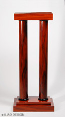A modernist style display pedestal in rosewood with ebonized detail 2