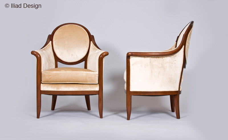 A pair of elegant armchairs inspired by Rateau 3