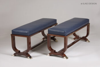 A contemporary pair of Art Deco style benches