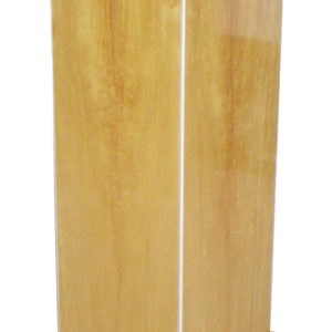 A bookmatched satinwood pedestal with faux ivory lines