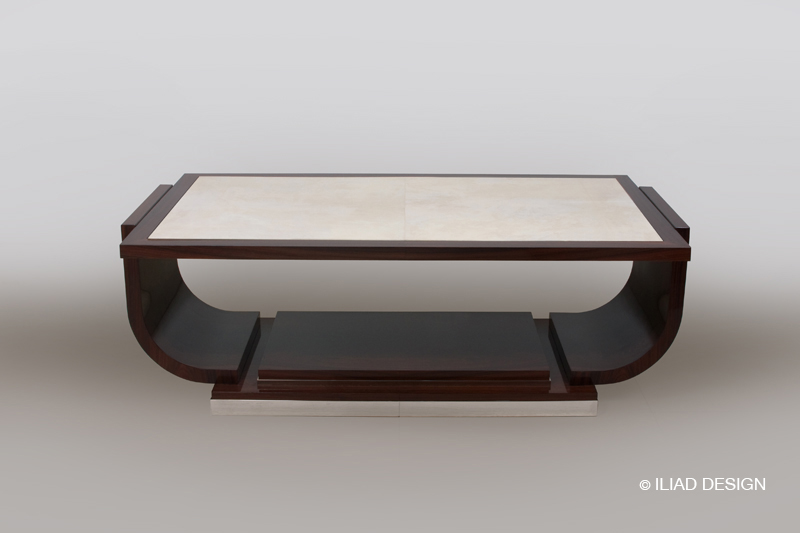 A Modernist style parchment top coffee table