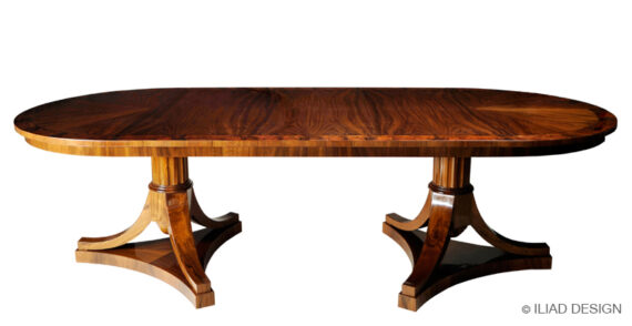 An extendable Biedermeier style dining table