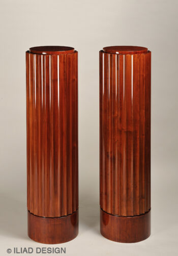 A pair of fluted columns in Art Deco style
