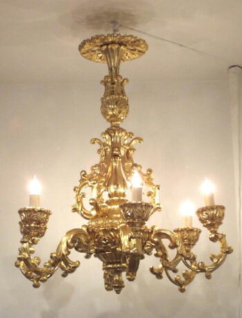 A Biedermeier six arm chandelier