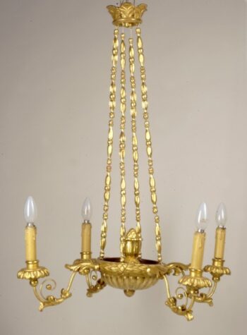 A small Biedermeier four arm chandelier