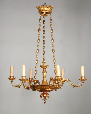 A Biedermeier six arm chandelier