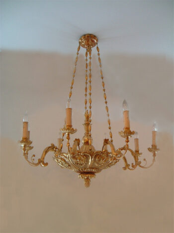 A Biedermeier eight arm chandelier