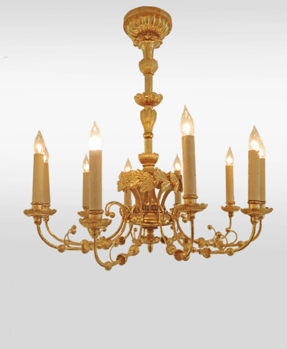 A Biedermeier ten arm chandelier