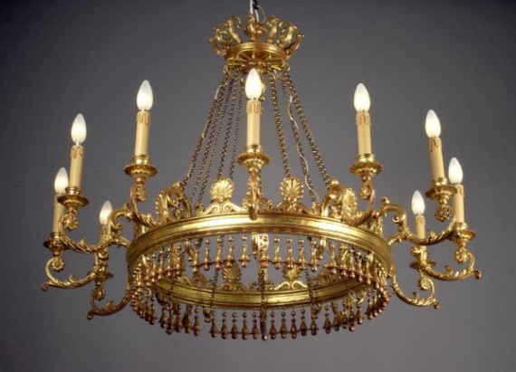 A magnificent twelve arm Empire chandelier