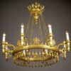 An Empire eight arm chandelier