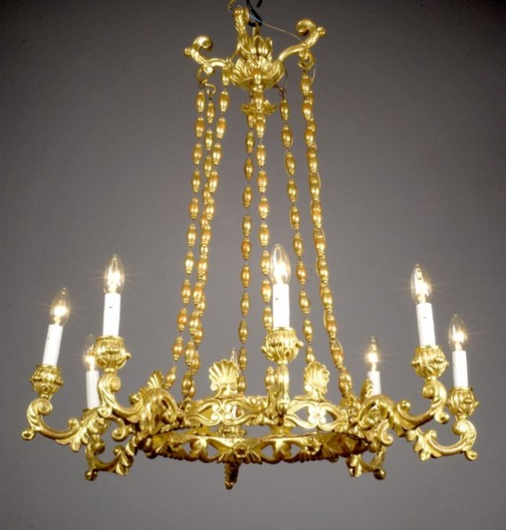 A circular Biedermeier eight-arm chandelier